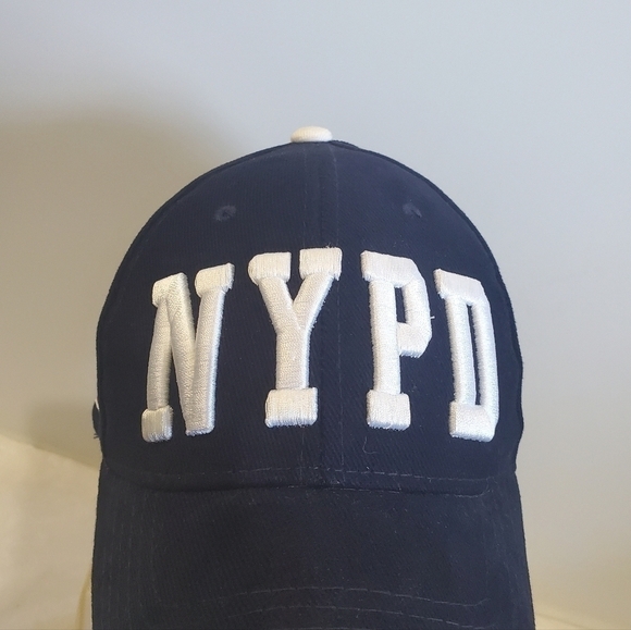 NYPD God Bless America By Colosseum White Navy Blue Baseball Hat Cap - Picture 2 of 14